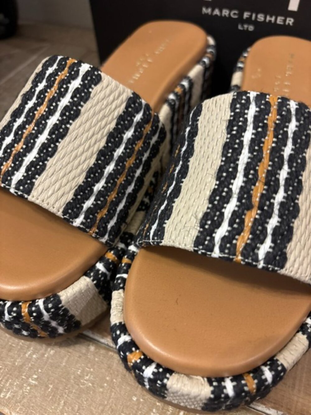 NEW Marc Fisher LTD Daylin Platform Sandals Light Natural - Sizes 7.5, 8, 9.5 - Picture 6 of 6